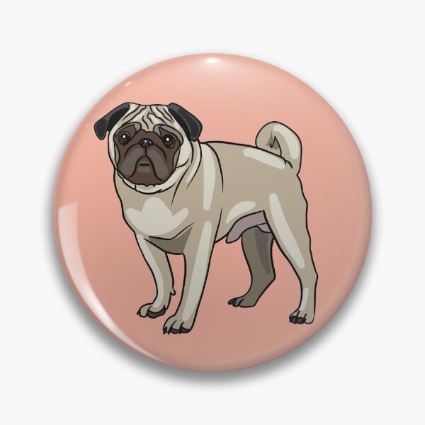 Item preview, Pug Dog funny small beige yellow doggy puggy designed and sold by Kikabu.