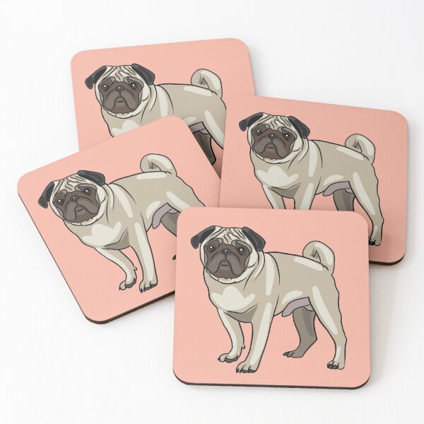 Item preview, Pug Dog funny small beige yellow doggy puggy designed and sold by Kikabu.