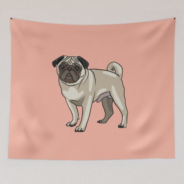 Item preview, Pug Dog funny small beige yellow doggy puggy designed and sold by Kikabu.