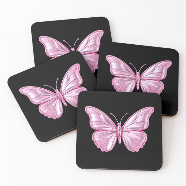 Item preview, y2k metallic Pink Glittery Butterfly designed and sold by svarupa.