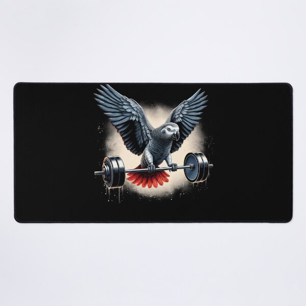 Item preview, Funny African Grey Parrot Deadlift Weightlifting Fitness Gym Lover designed and sold by Kimberley King Art  King Art.