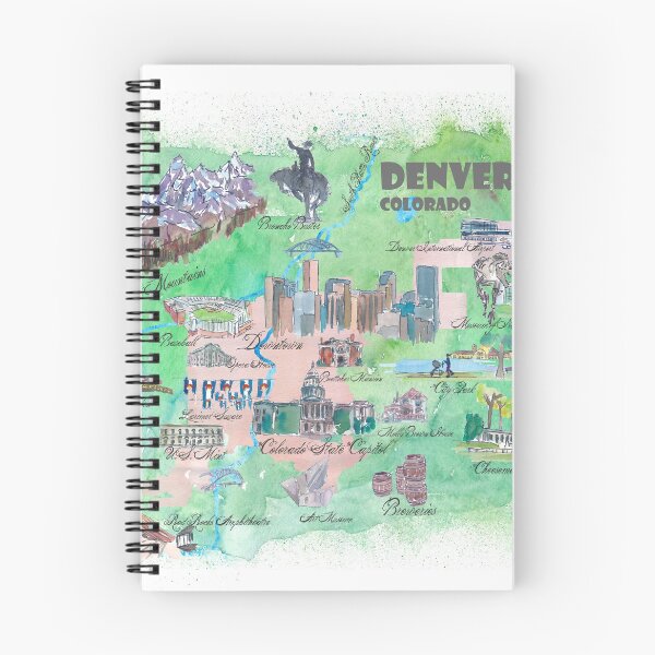 Item preview, Denver Colorado Map Travel Poster Overview Best Of Typical Highlights designed and sold by artshop77.