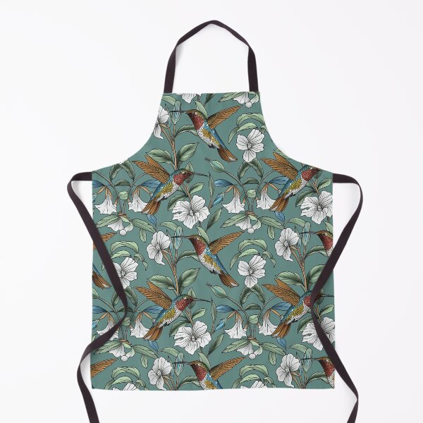 Item preview, Teal Hummingbird Floral Pattern designed and sold by kansaikate.