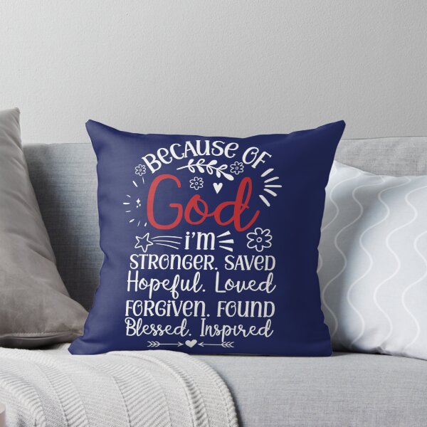 Item preview, Because Of God I'm Stronger. Saved. Hopeful. Loved. Forgiven. Found. Blessed. Inspired. designed and sold by Roland1980.