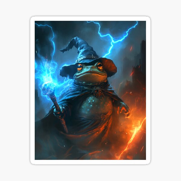 Aperçu de l'œuvre Mage Grenouille Dark Fantasy des années 80 créée et vendue par RockFireMerch.