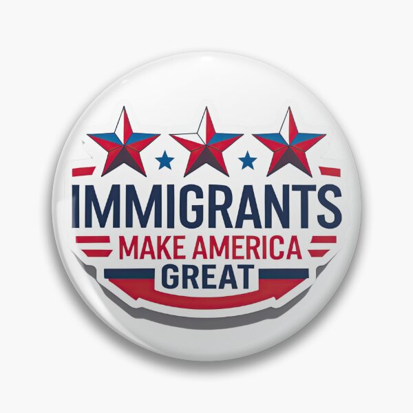 Item preview, Minimalist Three Stars with ‘Immigrants Make America Great’ Text, Clean Political Sticker designed and sold by Alla-Creates.