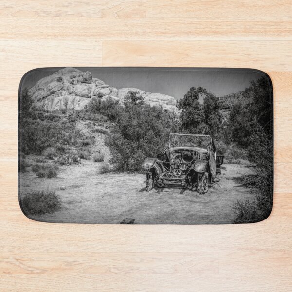 Item preview, Abandoned Car in Joshua Tree National Park BW designed and sold by jrtwynam.