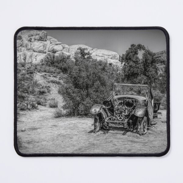 Item preview, Abandoned Car in Joshua Tree National Park BW designed and sold by jrtwynam.