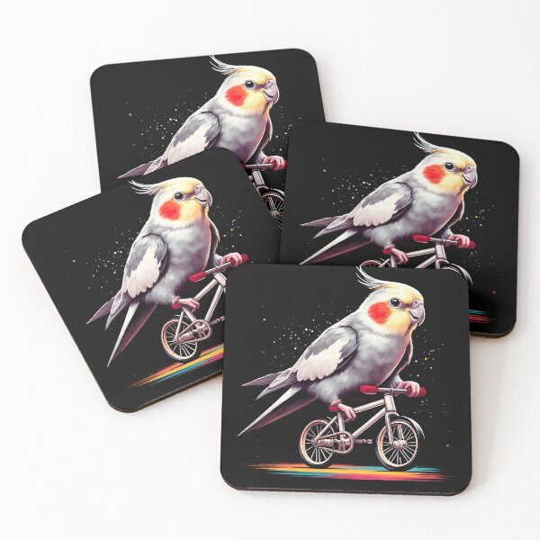 Item preview, Cockatiel Parrot Bird Riding Bike Biker Bicycle Lover Biking designed and sold by Kimberley King Art  King Art.
