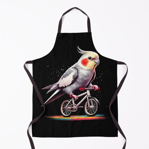 Artikelvorschau, Nymphensittich Papagei Vogel Reiten Fahrrad Biker Fahrradliebhaber entworfen und verkauft von Kimberley King Art King Art.