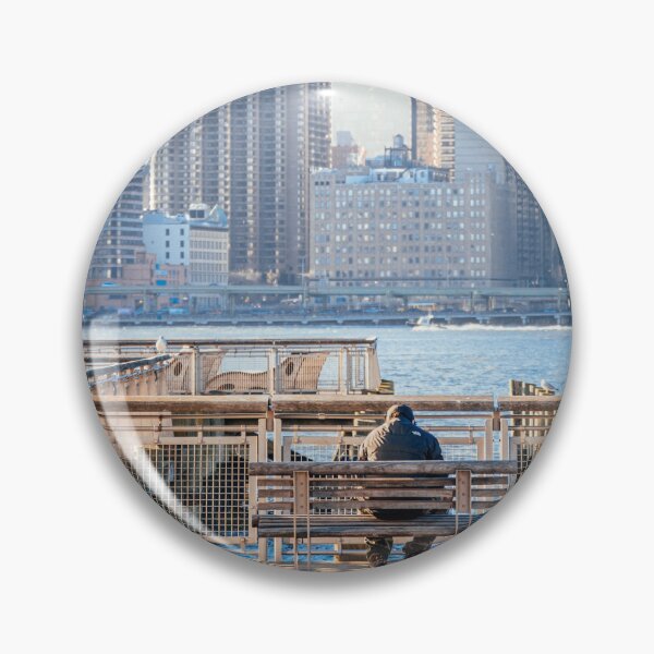Item preview, Lonely man sitting at Gantry Plaza State Park designed and sold by LeandroNazar.