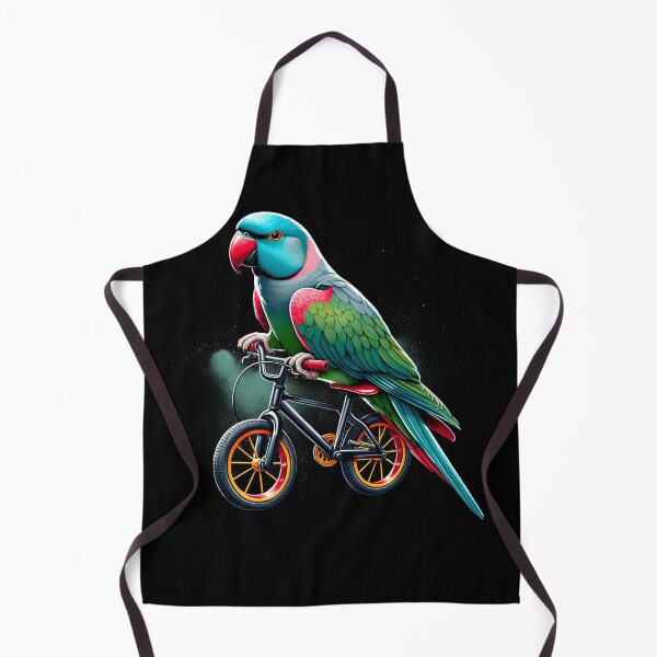 Artikelvorschau, Indischer Ringhalspapagei Vogel Reiten Fahrrad Biker Fahrradliebhaber Radfahren entworfen und verkauft von Kimberley King Art King Art.