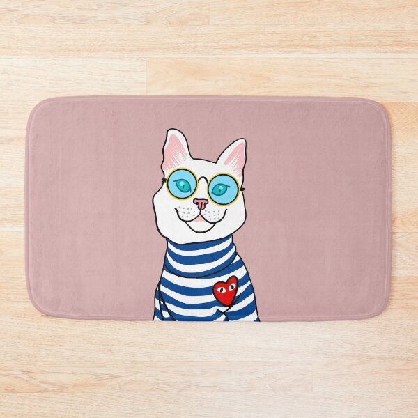 Item preview, White Cat kitty funny small cat designed and sold by Kikabu.