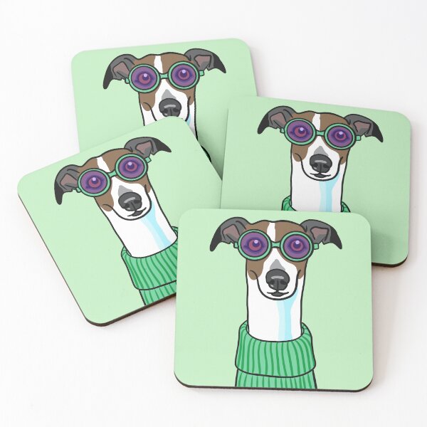 Item preview, Green dog white pet thin tall dog designed and sold by Kikabu.