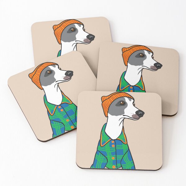 Item preview, Orange blue green dog gray pet thin tall dog designed and sold by Kikabu.