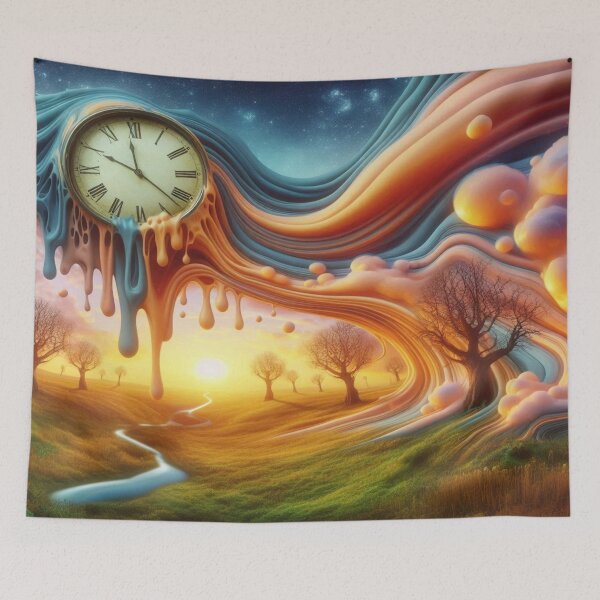 Item preview, "Surreal Clockscape: A River of Time Inspired by Dalí's Masterpieces" designed and sold by FotoworldEdel.