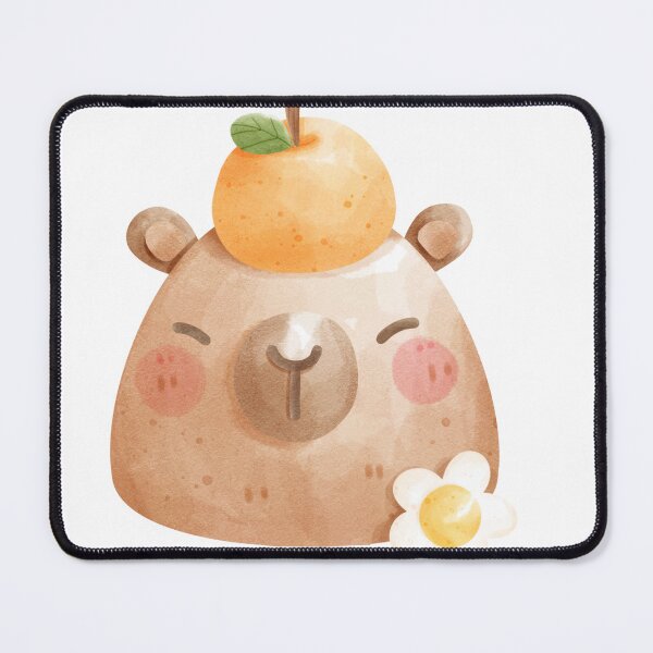 Item preview, Orange Daisy Capybara designed and sold by Bubblegraphy.