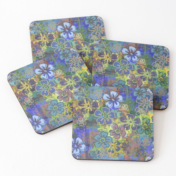 Item preview,  Retro Blue Hawaiian Barkcloth Hibiscus Floral designed and sold by Sharon Schwalbe.