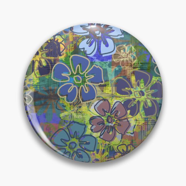 Item preview,  Retro Blue Hawaiian Barkcloth Hibiscus Floral designed and sold by Sharon Schwalbe.