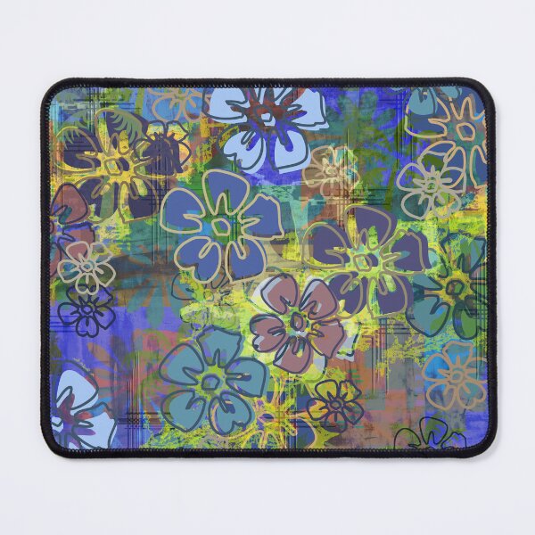 Item preview, Retro Blue Hawaiian Barkcloth Hibiscus Floral designed and sold by Sharon Schwalbe.