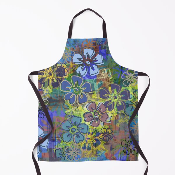 Item preview,  Retro Blue Hawaiian Barkcloth Hibiscus Floral designed and sold by Sharon Schwalbe.