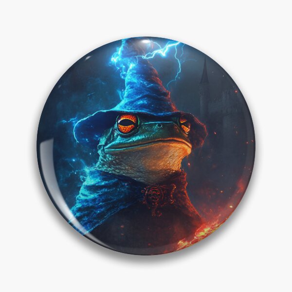 Item preview, Epic Fantasy Wizard Frog With Flaming Staff designed and sold by RockFireMerch.