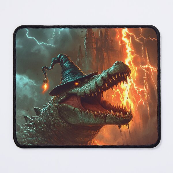 Item preview, Dark Fantasy Crocodile Wizard Gator designed and sold by RockFireMerch.