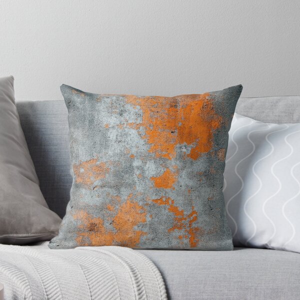 Aperçu de l'œuvre Mur en béton altéré avec peinture orange créée et vendue par RGShirtWorks.