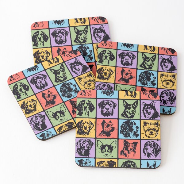 Item preview, Pup Portraits - Pastel Retro Mosaic for Dog Lovers designed and sold by TuncGK.