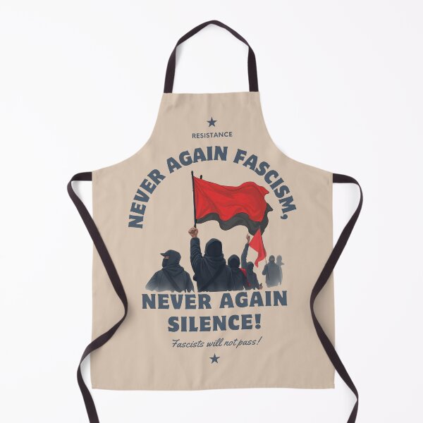 Item preview, never again fascism, never again silence, Anti fascism designed and sold by ComSol.