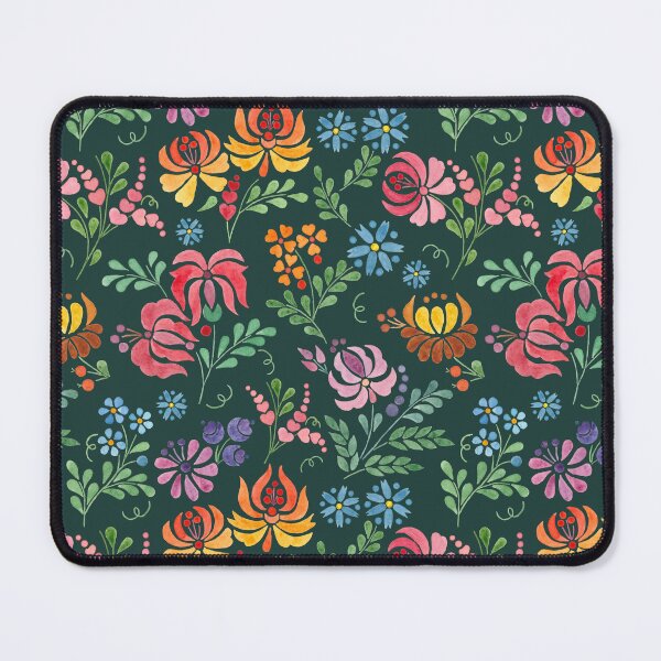 Item preview, Hungarian folk art watercolor flowers - green designed and sold by Blooming June Design.