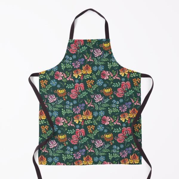 Item preview, Hungarian folk art watercolor flowers - green designed and sold by Blooming June Design.