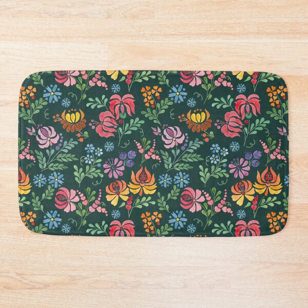 Item preview, Hungarian folk art watercolor flowers - green designed and sold by Blooming June Design.