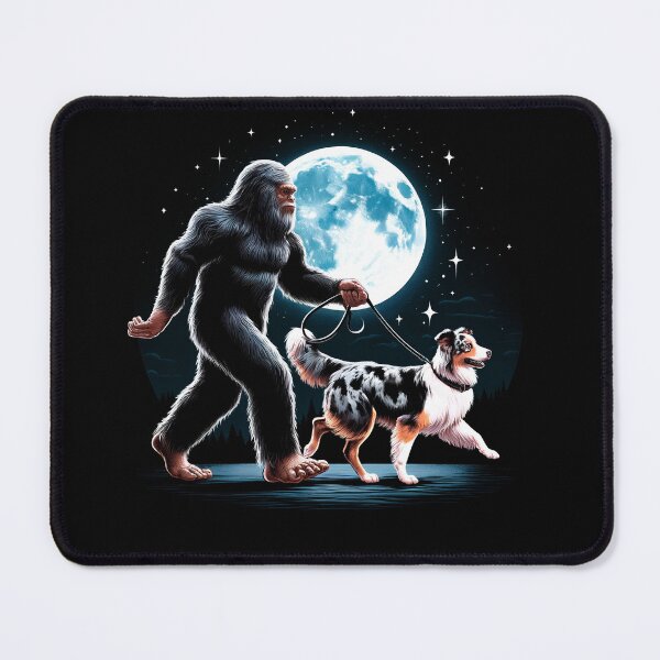 Item preview, Bigfoot Sasquatch Australian Shepherd Walking Dog Lover Moon designed and sold by Kimberley King Art  King Art.