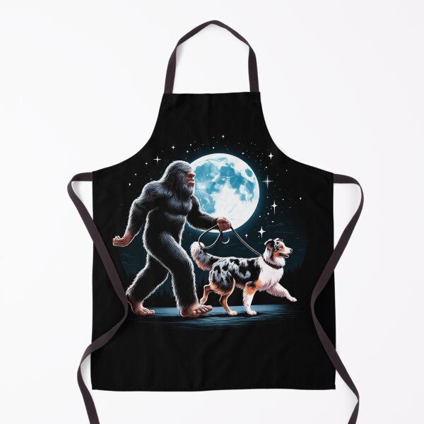Item preview, Bigfoot Sasquatch Australian Shepherd Walking Dog Lover Moon designed and sold by Kimberley King Art King Art.