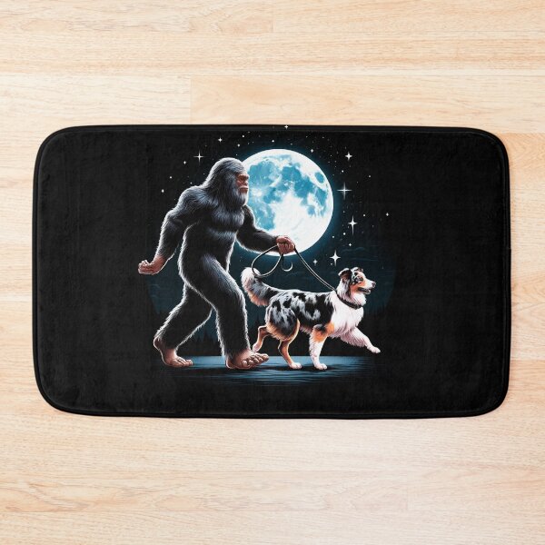 Item preview, Bigfoot Sasquatch Australian Shepherd Walking Dog Lover Moon designed and sold by Kimberley King Art  King Art.