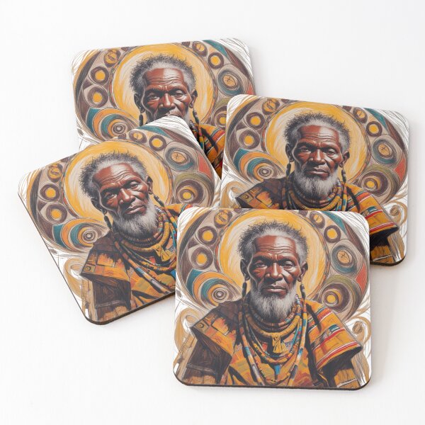 Item preview, Vibrant African Spirituality Artwork: Traditional Attire and Symbolic Patterns designed and sold by 'VARI'.