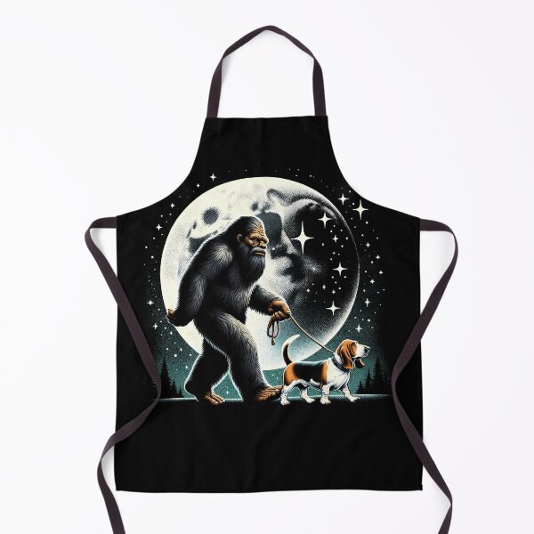 Item preview, Bigfoot Sasquatch Basset Hound Walking Dog Lover Moon designed and sold by Kimberley King Art King Art.