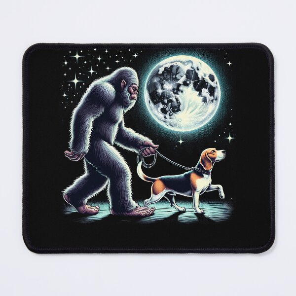 Item preview, Bigfoot Sasquatch Beagle Walking Dog Lover Moon designed and sold by Kimberley King Art  King Art.