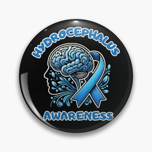 Item preview, Hydrocephalus Awareness Blue Ribbon Brain Illustration designed and sold by Psycho-Crazy.