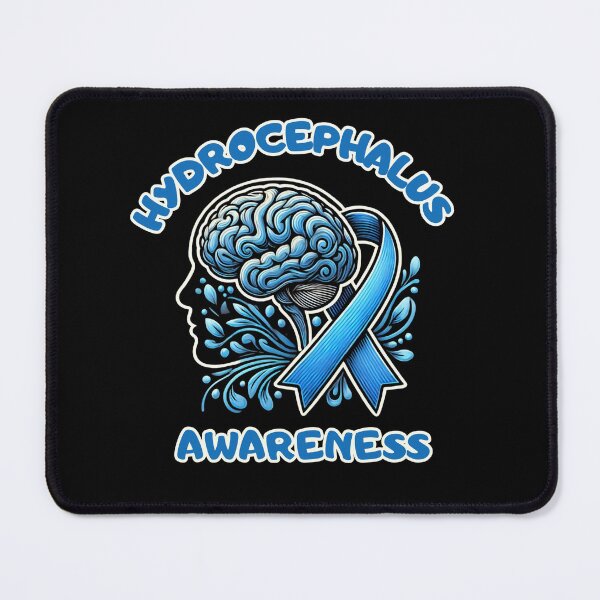 Item preview, Hydrocephalus Awareness Blue Ribbon Brain Illustration designed and sold by Psycho-Crazy.