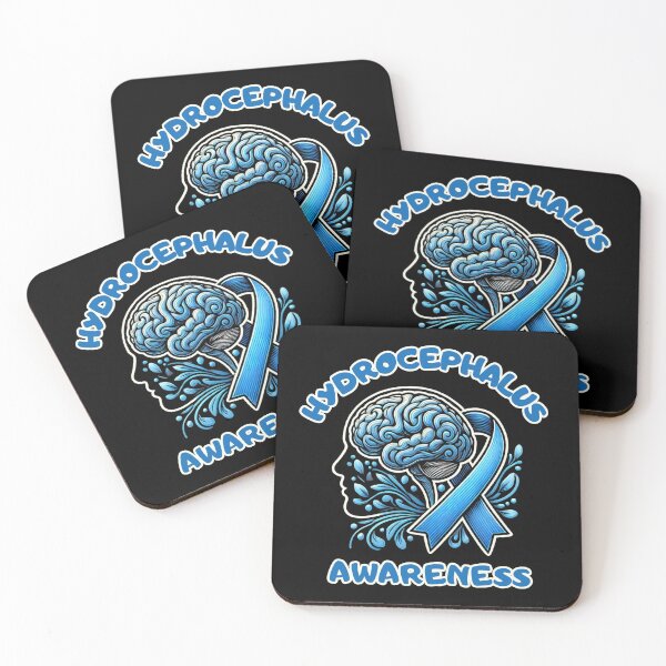 Item preview, Hydrocephalus Awareness Blue Ribbon Brain Illustration designed and sold by Psycho-Crazy.