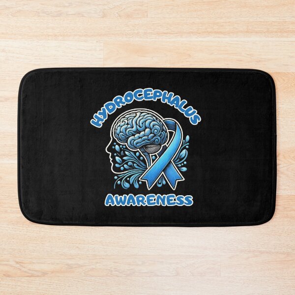 Item preview, Hydrocephalus Awareness Blue Ribbon Brain Illustration designed and sold by Psycho-Crazy.