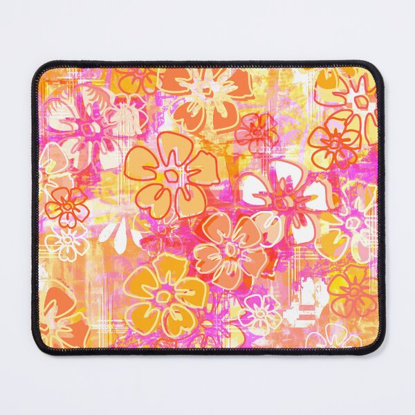 Item preview, Retro Pink and Orange Hawaiian Barkcloth Hibiscus Floral Seamless Repeat designed and sold by Sharon Schwalbe.