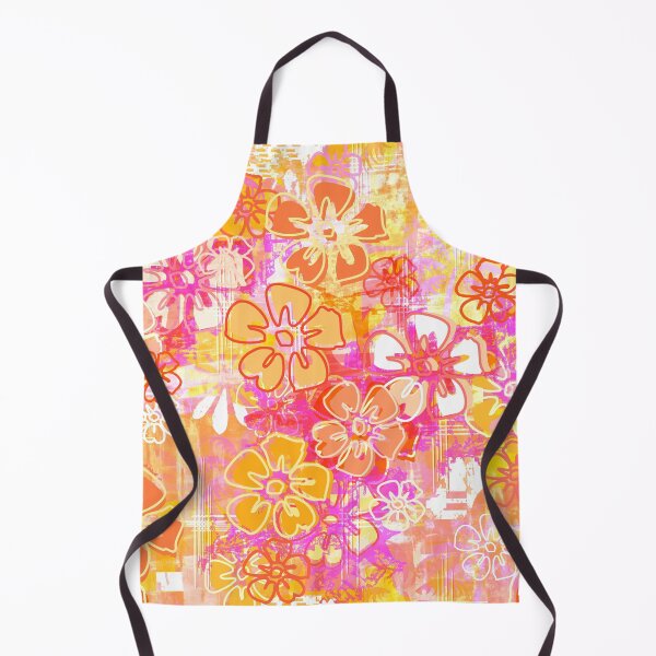 Item preview, Retro Pink and Orange Hawaiian Barkcloth Hibiscus Floral Seamless Repeat designed and sold by Sharon Schwalbe.
