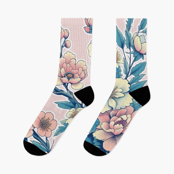Item preview, Flowers, botanical, spring, floral pattern, cottagecore, japanese pop art designed and sold by Sugar Wisdom .