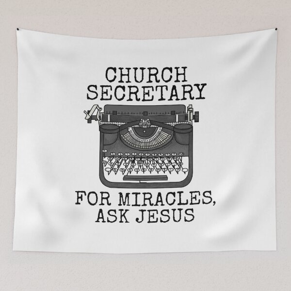 Item preview, Church Secretary, For Miracles Ask Jesus, Christian Funny designed and sold by doodlerob.