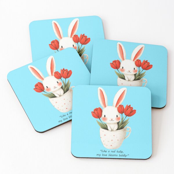 Item preview, Cute Rabbit Like a Red Tulip designed and sold by Anicue.