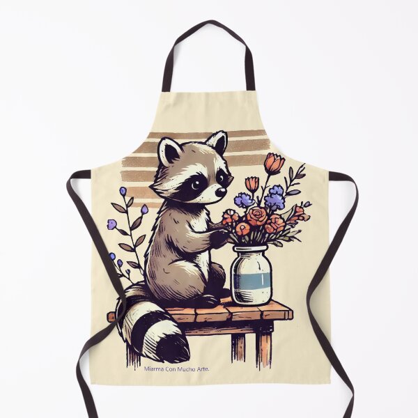 Item preview, Florist raccoon in his workshop / Florist raccoon in his workshop / 花艺师浣熊在他的工作室 designed and sold by Miarma Con Mucho Arte.