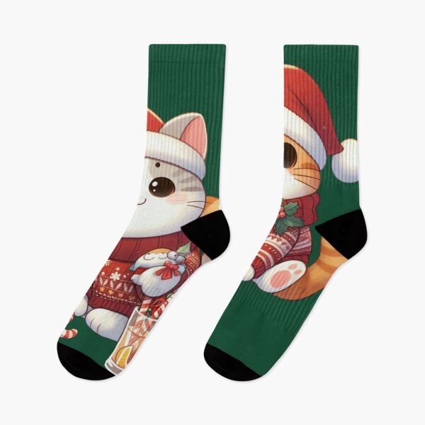 Item preview, Festive Felines in Christmas Dresses designed and sold by meesub.